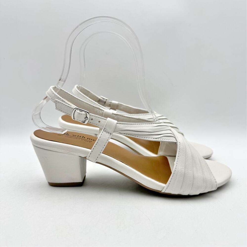 Coldwater Creek Womens Clarissa Slingback Sandals Size 6 White Leather NIB - Picture 2 of 11